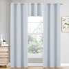 NICETOWN Greyish White Tiers Room Darkening Valances - Energy Efficient Kitchen Grommet-Top Kitchen Curtain Panels for Short Windows (2-Pack, W42 x L18 inches, Platinum-Greyish White)