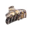 French Amie Tubular Wide Onyx Silver Grey Handmade Celluloid Jaw Hair Claw Clip Clamp Clutcher