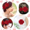 Topbuti 6 Pcs Rose Flower Hair Clip Rose Brooch Floral Hair Accessories for Woman Girls Flamenco Dancer Mexican Wedding Party Mother's Day Halloween Costume
