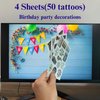 Backtopeia Temporary Tattoos Gift For Fan Birthday Party Decorations | 50Pcs Hand Face Tattoo Stickers Party Favor Party Supplies Gift For Kid Boy Girl Adult Pretty Christmas Gift