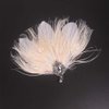 Aimimier 1920s Flapper Feather Hair Clip Ivory Headpiece Prom Party Roaring 20s Accessories for Women and Girls