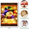 Lighted Winter Garden Flag for Outside, Led Snowman Garden Flag, Winter Yard Flag Winter Garden Flags 12x18 Double Sided for Outdoor Yard Garden Lawn Decoration