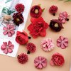 Atoden Red Flower Hair Clips Hawaiian Realistic Bohemian Rose Flower Hair Clips 16 Pcs Hawaii Boho Clips Artificial Tropical Floral Hair Barrettes Hair Accessories for Women Girls Halloween Cosplay