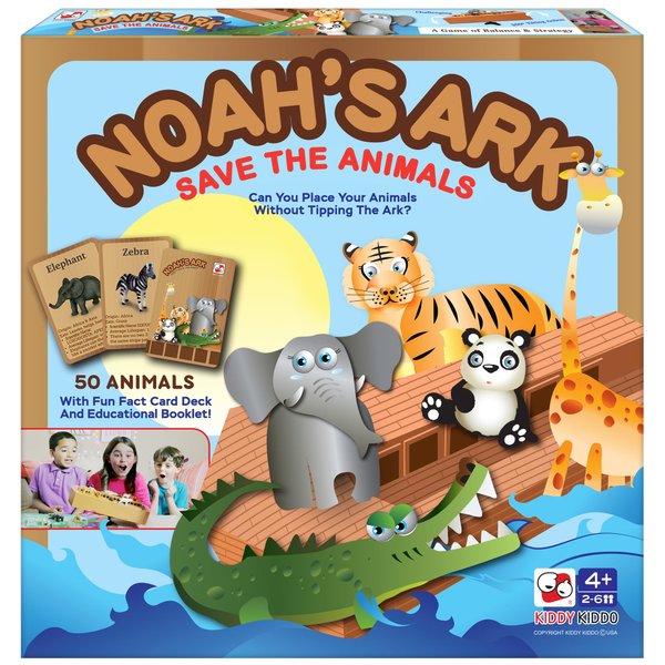 Noah's Ark Toy, Balancing Game Religious Stacking Educational Board Game with Animal Toy, 50 Animals