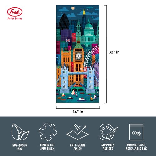Genuine Fred London by The Little Friends of Printmaking, 1000-piece Puzzle, 14x32 inches, Assorted, (5289254)