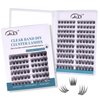 GAQQI Lash Clusters Volume & Fluffy Eyelash Clusters 10-14mm Cluster Lashes 120PCS, Cluster Eyelash Extensions C Curl, Ultra-thin & Soft Clear Band False Lashes Wide Band (WING)