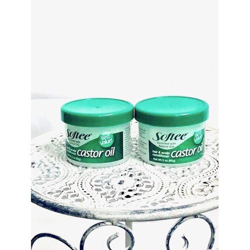 Softee castor oil hair & scalp conditioner 3 ounce, White, 3 Ounce