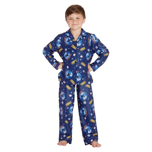 The Polar Express Kids Believe Button-Front Coat Shirt And Pants Pajama Set (10/12)