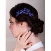 Chargances Bridal Crystal Hair Comb Blue Wedding Rhinestone Hair Side Comb Fashion Handmade Hair Accessories for Bride Wedding Prom Flower Girl Headpieces (Royal Blue)
