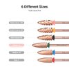 MelodySusie Long Flame Nail Drill Bits, 3/32'' Carbide Tungsten Bits, Suitable for Manicure Pedicure Cuticle Gel Polishing, Beginners Bits, Rose Gold, Series Bit-X, Coarse