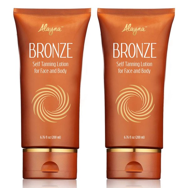 Body Lotion for Self-Tanning Your Face and Full Body, Streak Free Instant Shimmer, quick Dry, Sunless Bronzing Lotion for 100% Natural- looking Self Tan (Pack of 2)
