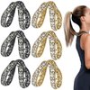 KuuGuu 6 PCS Rhinestone Small Hair Claw Clips for High Ponytail Shining Metal Hair Clip Set Fashion Anti-slip Shark Barrettes Ponytail Buckle Holder Hair Accessories for Women Girls Thick Long Hair