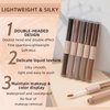MiaSarah Rosy Brown Liquid Eyeshadow Matte Double Ended Glitter Eyeshadow Sticks Metallic Eyeshadow Pencil Primer Base Quick Drying Waterproof Long Lasting Highlight Stick Shadow Pen Eye Makeup (#1)