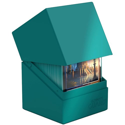 Ultimate Guard Boulder Solid 100+, Deck Case for 100 Double-Sleeved TCG Cards, Petrol, Secure & Durable Storage for Trading Card Games, No Transparency