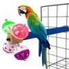 FlidRunest Perch Toy with Rotating Balls for Birds, Rough-surfaced Natural Parrot Perch Toy, Bird Bell Balls Toy for Budgies,Parakeets, Parrots,Cockatiels,Lovebirds,Conures