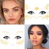 Uranian Temporary Face Tattoo Stickers Gold Freckles Stickers for Women Butterfly Transfer Metallic Tattoos Mixed Styles Waterproof Fake Tattoos for Face Makeup Carnival Festival Halloween (Set 2)
