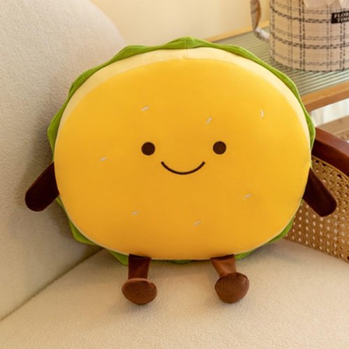 OUKEYI 15.7"/45 cm Hamburger Plush Toy - Hamburger Stuffed Toys - Cute Hamburger Food Plush Pillow for Kids Adults Gift Home Decor, Yellow