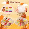 GreenPine 316 Pcs Thanksgiving Crafts for Kids, Make-A-Turkey Stickers Party Games/Favors/Supplies 24 Sets for Thanksgiving Party Decoration DIY Craft Activities, 8 Style with 120 Pcs Glue Point Dots