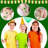 Partywind Glitter St Patrick's Day Temporary Tattoos, Shamrock Tattoos for Saint Patrick's Day Decorations, Irish Clover Accessories for Green Day Party Supplies, Kids Goodie Bag Stuffers