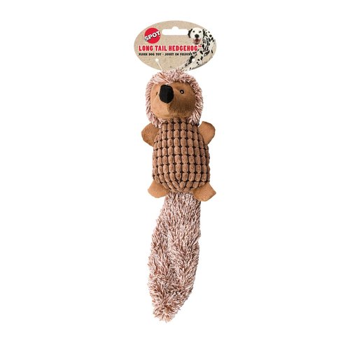 SPOT Ethical Pets 16" Assorted Long Tail Hedgehog Plush Dog Toy for Dog