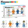 Picasso Toys Magnetic Character Action Figures 4 Piece Astronaut for Building Block Tile Toddler Toy Set Magnet Expansion Pack Age 3 and up Educational STEM Learning Pretend Playset Construction PTA17