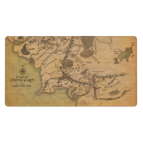 MTG Playmat TCG Playmat Board Game Card Game Trading Card Game Play mat Desk pad Original Hand-Painted Stitched Edges Smooth Surface Rubber Base Old Map 23.6x13.8in