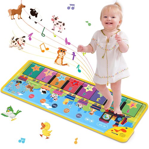 Tsomtto Floor Piano Mat for Toddlers 1-3 with 34 Music Sounds Educational Baby Musical Toys Toddler Toys Age 1-2 Sensory Interactive Learning Toys for 1 2 3 Year Old Boy Girl Birthday Gifts
