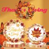 Fall Thanksgiving Party Supplies Set, Thanksgiving Tableware Set with Thanksgiving Plates and Napkins Forks Tablecloths Balloons Cake Toppers for Fall Thanksgiving Theme Party Decoration,Serves 24