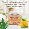 Mango Butter Body Scrub Exfoliator Biotin, Collagen, Stem Cells - Natural Exfoliating Salt Scrub & Body and Face Souffle helps with Moisturizing Skin, Acne, Cellulite, Dead Skin Scars, Wrinkles- 11 oz
