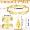 WILLBOND 15 Pieces Greek Goddess Costume Accessories Women Toga Golden Leaves Bridal Crown Headband Bracelet Pearl Earrings and Hair Pins (Stylish Style)