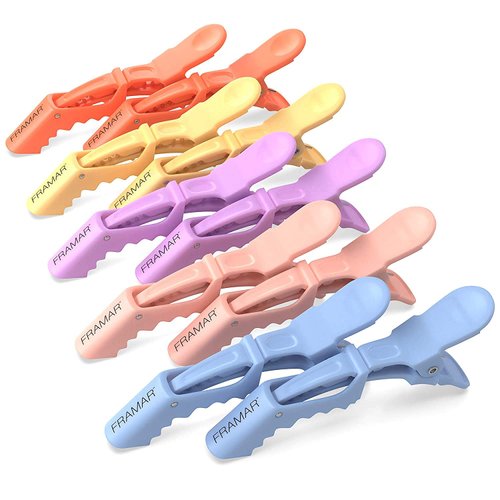 FRAMAR Pastel Alligator Hair Clips 10 Pack - Professional Styling Clips for Hair, Salon Quality P...