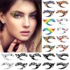 Generic 22pcs /11Pairs Eye shadow Tattoo Sticker Temporary Eye Tattoo Makeup Transfer Stickers Eyeliner Eyeshadow Sticker Eyes Women and Girls Makeup Halloween Party Carnival Lace Stickers