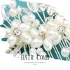 Bmirth Wedding Hair Combs Silver Flower Hair Comb Pearl Bridal Hair Piece Crystal Bride Hair Accessory for Women and Girls