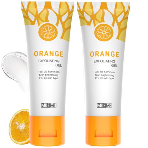 2PC 𝟏𝟎𝟎𝐆 Orange Exfoliating Whitening Gel Scrub Face Body Skin,Natural Orange Peeling Gel Face Scrub,Deep Cleansing Moisturizing Facial Exfoliator, Gluta Gmeelan Orange Exfoliating Whitening Scrub