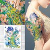 Supperb® Temporary Tattoos - Watercolor Dream of peacock & Blue Flowers