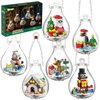Christmas Ornaments 2024 Building Set, Ornament for Christmas Tree with Light, Xmas and Thanksgiving Holiday for Gifts, Gingerbread Houses, Santa, Reindeer, Polar Bears, Soldiers and Penguin (647 Pcs)