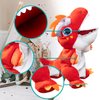 Cuteoy Plush Red T-Rex Hand Puppet Stuffed Animal Toy Open Movable Mouth Creative Role Play Storytelling Dinosaur Plushies Gifts for Kids Toddlers Birthday Christmas