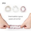 Unicra Pearl Hair Ties Beaded Fashion Elastic Hair Scrunchies Set Fancy Pearls Decorative Ponytail Holder Hair Accessories for Women and Girls 3PCS (Pearl)