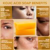 Ssquare Organic Honey Turmeric Kojic Acid Soap. Dark Spot Remover Soap Bars with Vit C, Retinol, Collagen, Turmeric - Complex Infused with Hyaluronic Acid, Vitamin E, Shea Butter, Castile Olive Oil.