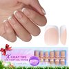 BTArtboxnails Soft Gel Nail Tips - Extra Short Square French Tip Press on Nails XCOATTIPS French Acrylic Nail Tips Kit Fake Nails Glue on Nails Extension Tips for Professional Use Easter Gift