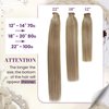 LaaVoo Hair Extensions Ponytail Real Human Hair Balayage Brown Fading to Caramel Blonde Highlights Human Hair Ponytail Extensions Ombre 18 Inch Clip in Hair Extensions Ponytail Straight 80g