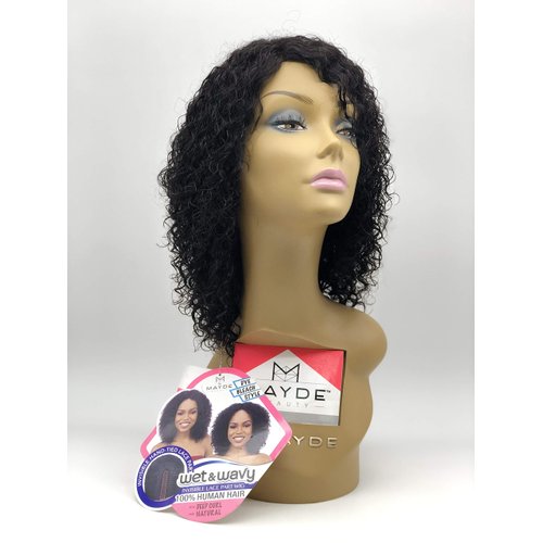 Mayde Beauty Human Hair Invisible Hand-Tied Lace Part Wig Wet N Wavy Deep Curl (NATURAL)