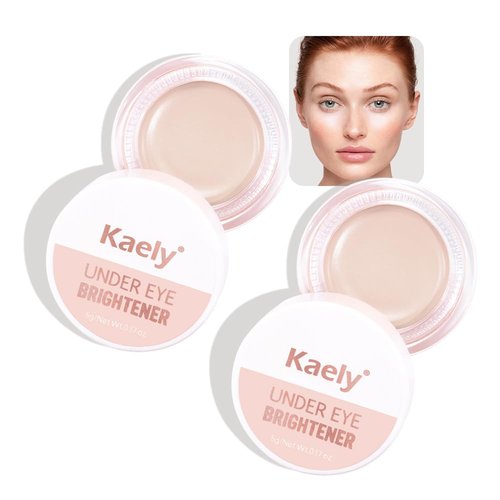 evpct 2Pcs under Eye Brightener, Nourishing Luminous under Eye Concealer Color Corrector for Dark Circles, Waterproof Naturactor Concealer Pot make up for Eye Ring corrector de ojeras, 03# Ivory White