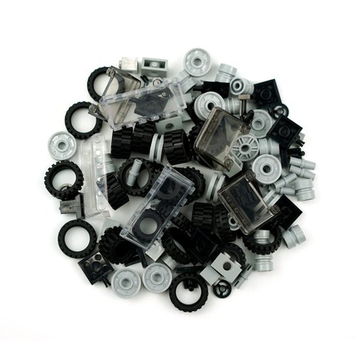 Wheels and Axles Sets Tires, 102 Car Parts and Pieces, Windshield Steering Wheel Chassis Bricks Educational Toys