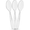 PLASTICPRO Clear Plastic Tea Spoons Disposable Cutlery Medium Weight Utensils 50 Count