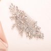 BERYUAN Wedding Silver Flower Leaf Crystal Rhinestone Hair Comb Teardrop Crystal Rhinestone Beads Hair Comb Wedding Hair Accessories for Women Girls