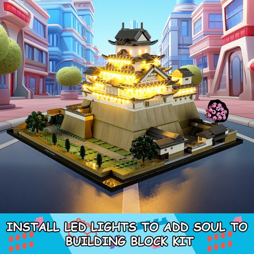 Mililier LED Light Kit for Lego Architecture 21060 Himeji Castle Set, Compatible with Lego 21060 Building Blocks Model(Not Include Blocks Set)