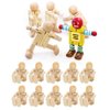 ZPSHYD Wooden Robot Figure, 10PCS Unfinished Wooden Robot Wood People Shapes Figures for DIY Painting Arts Crafts Gift for Children