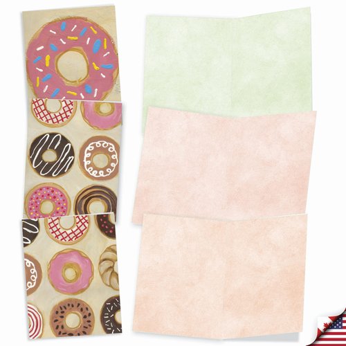 The Best Card Company - 10 Boxed All Occasion Cards with Envelopes (4 x 5.12 Inch) - Colorful, Fun Note Cards Assorted - Time to Send the Donuts M6021