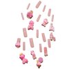 Long Press on Nails Square Fake Nails with Charms Nude Pink Acrylic Nails Cute Heart Bear Charm Designs Glue on Nails Reusable Artificial Full Cover Stick on Nails for Women and Girls 24Pcs